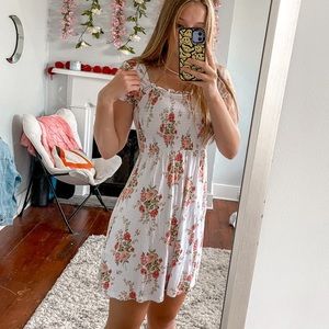 White Sundress with Floral Design